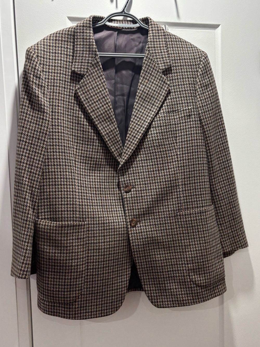 vintage cashmere  houndstooth tweed sport coat